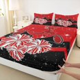 thumbnail image 3 of Castle Fairy Cheerleading Cheerleader Twin Sheet Sets 3pcs for Girls,Girly Dreamy Dance Twin Fitted Sheet Microfiber,Bling Glitter Breathable Flat Sheet,Microfiber Bedroom Decor, 3 of 7