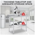 thumbnail image 5 of Ourlova 36x24 Inches Stainless Steel Prep Table with Backsplash Commercial Heavy Duty Work Table Adjustable Under Shelf for Kitchen Restaurant Business, 5 of 5