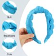 thumbnail image 5 of Unique Bargains 1Pc Cute Makeup Headband Puffy Spa Fabric Blue Headband for Washing Face, 5 of 7