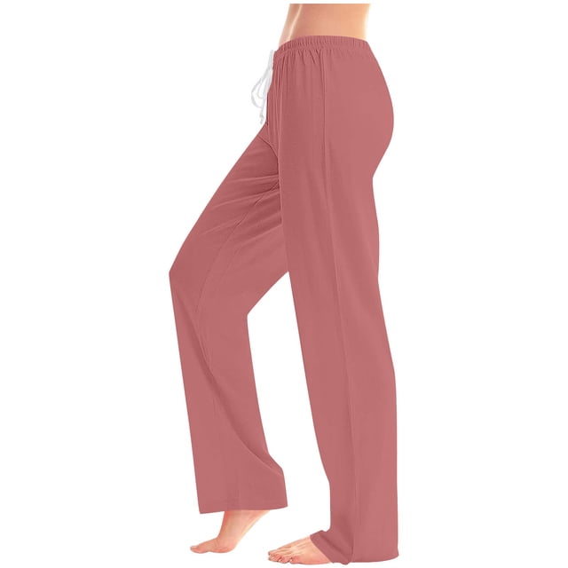 Bonanza Rabais, Mode Été pour Femmes Pantalon Long Décontracté Taille Élastique avec Cordon, Lin Respirant, Ajustement Confortable, Tenue Décontractée, Usage Quotidien, Matériau Extensible Confortable