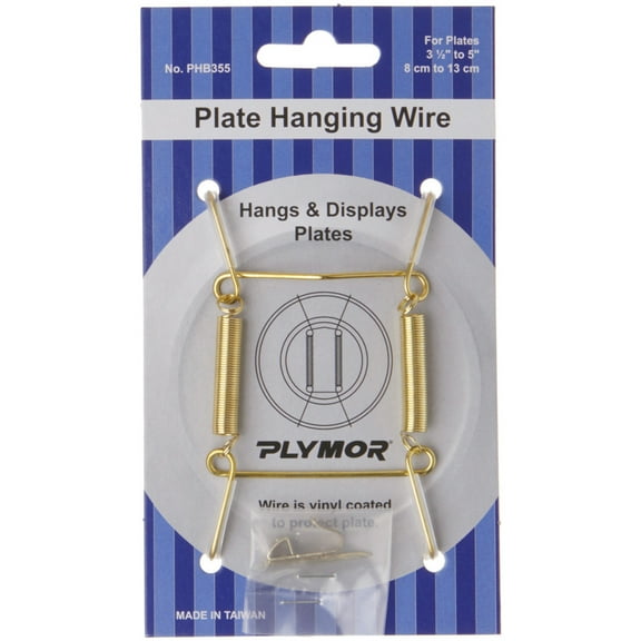 Plymor Shiny Gold Finish Wall Mountable Plate Hanger, 3.125" H x 1.75" W x 0.5" D (For Plates 3.5" - 5"), Pack of 12