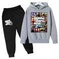 thumbnail image 4 of Sudadera con capucha y pantalones para niños de Grand Theft Auto V GTA 5, conjunto de 2 piezas, ropa de dibujos animados para niños pequeños, trajes para niños y niñas, 4 of 5