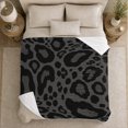 thumbnail image 4 of Charcoal Leopard Draped Beige Couch Pumpkins Fall Style, Festive Halloween Scene, Warm Flannel Blanket for Living Room and Reading Nook, Wildlife Lovers Halloween Gift, Festive Home Decor, 4 of 7