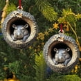 thumbnail image 2 of Fwttom Animal Christmas Tree Ornaments - Adorable Creatures 2D Flat Hanging Holiday Vacation Party Christmas Decorations, Lovely Gift for Family Friends, 2 of 9