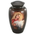thumbnail image 2 of Hand Painted Metal Cremation Urn - Adult Urn - Solid Metal Funeral Urn - Handcrafted Adult Funeral Urn for Ashes - Great Urn Deal (Holy Mary), 2 of 2