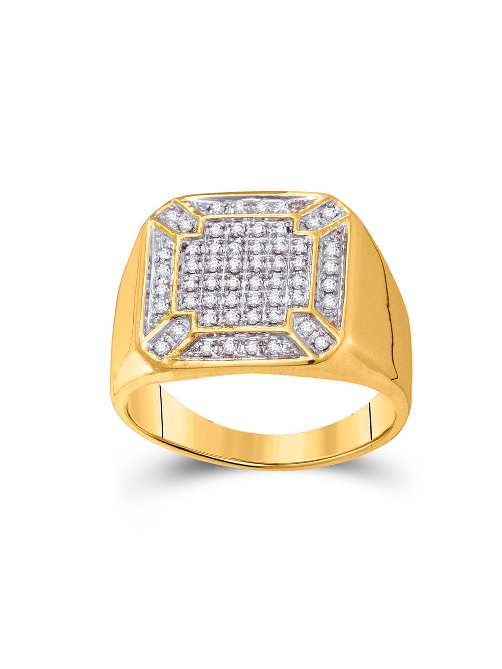 Men's most aquire Yellow Gold Finish Diamond Square Engagement wedding Ring 3Ct 