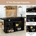 thumbnail image 4 of Tribesigns 4-Tier Bar Table, 70.9-Inch Large Wooden Home Bar Unit with Wine Glass Holder and Black Footrest for Dining Room, Living Room, Black, 4 of 5
