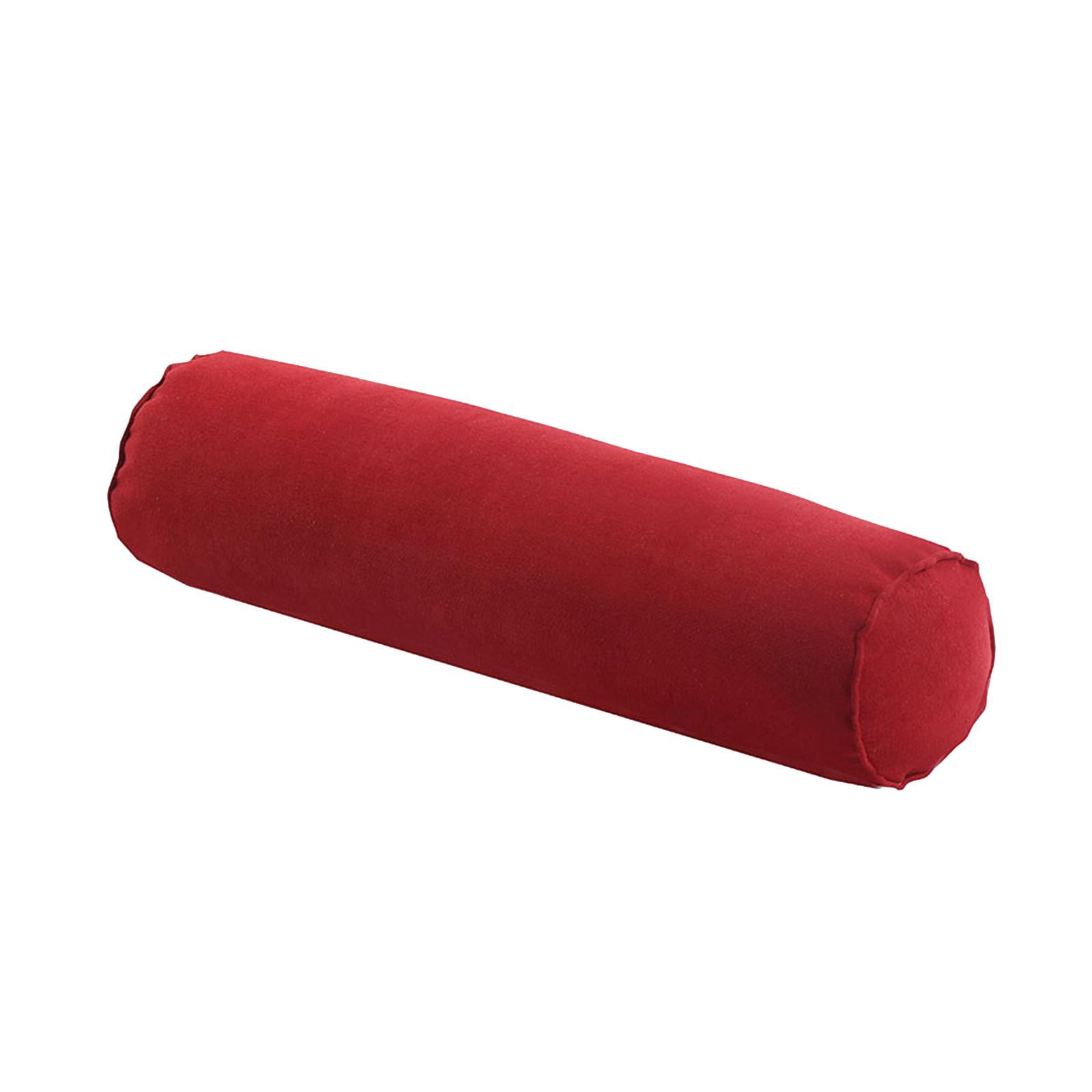 EHJRE Cervical Neck Roll Pillow Made of Hollow Cotton, Comfortable, Soft, Neck Pillow, Round Neck Roll Pillow for Abdomen, Ankles, Spine, Car, Knees Rust red