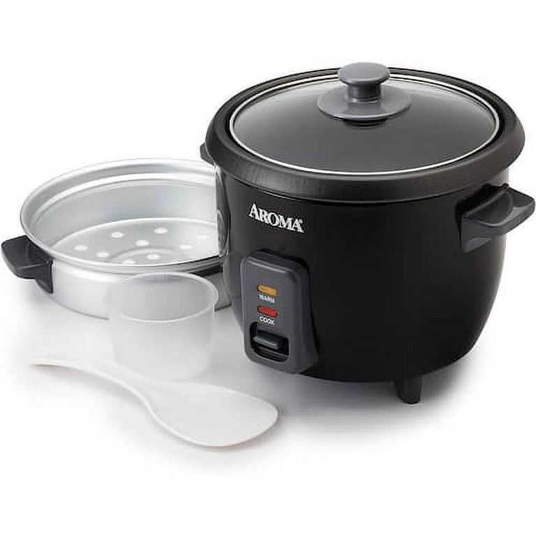 6-Cup Black Rice Cooker with Removable Steam Tray 6-Cup Black Rice Cooker with Removable Steam Tray