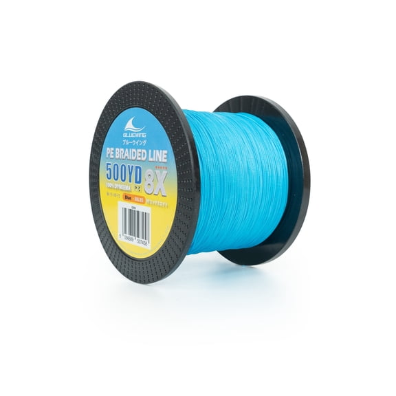 BLUEWING Braided Fishing Line 8 Strands, 500yd 80LB PE Braid Fishing Lines Thin Diameter & Abrasion Resistant Fishing String for Saltwater Fishing, Blue