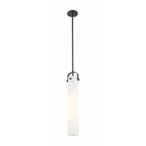 413-1SS-BK-G413-1S-4WH Innovations Lighting Pilaster - 1 Light Stem Hung Pendant In Industrial Style-14.5 Inches Tall and 5 Inches Wide-Matte Black