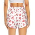 thumbnail image 4 of Uemuo Hearts Pattern Women's Athletic Shorts High Waisted Running Shorts with Liner Pockets Gym Elastic Workout Shorts-XX-Large, 4 of 9