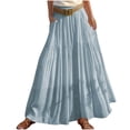 thumbnail image 5 of Ygbgbb Women's 2026 Summer Casual Maxi Skirt High Waisted Boho Flowy A-Line Skirt with Belt Fashion Solid Long Skirt for Beach Party and Everyday Wear Light Blue XL, 5 of 6