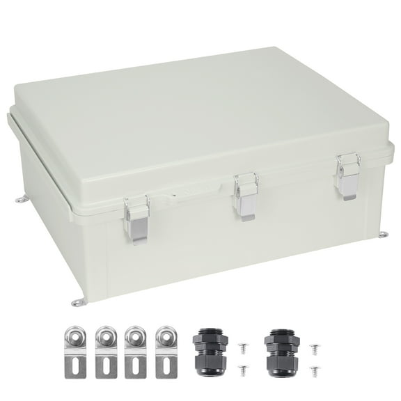 KFFKFF Exterior Power Connection Box, Dimensions 13.78 x 9.84 x 5.90 inches, Constructed from ABS Plastic, Equipped with a Swing Cover and Stainless Steel Fastener