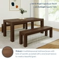 thumbnail image 6 of Plank+Beam Modern Dining Table Set with 2 Benches, Solid Wood Kitchen Table for Dining Room/Kitchen, Seats 6, 72", Walnut, 6 of 8