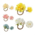 thumbnail image 2 of Anillos para Servilletas de Perlas, Servilleteros de Rosas Rústicas, Servilletero de Flores para Decoración de Mesa, Amarillo, 2 of 5