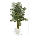 thumbnail image 2 of HomeStock Vintage Visions 5.5Ft. Golden Cane Artificial Palm Tree In White Planter, 2 of 3