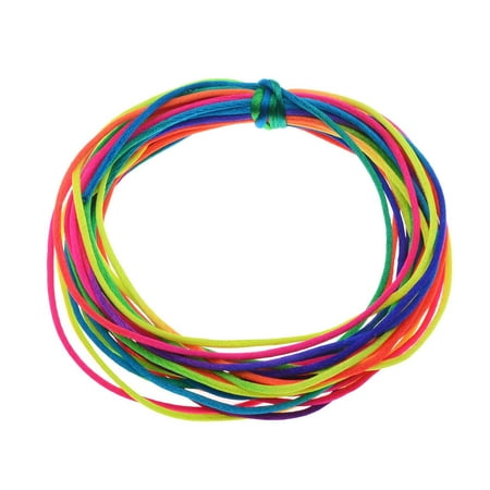 Knotted Cord - Rayon Satin Rattail 1mm Cord - Knot & Braid - Neon Rainbow (6 Yards)