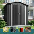 thumbnail image 5 of 6' x 4' Outdoor Storage Shed on Sale, Aiho Shed & Outdoor Storage Clearance, Metal Storage Shed for Outside, Backyard, Garden & Patio - Dark Gray, 5 of 10