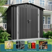 6' x 4' Outdoor Storage Shed on Sale, Aiho Shed & Outdoor Storage Clearance, Metal Storage Shed for Outside, Backyard, Garden & Patio - Dark Gray
