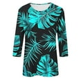 thumbnail image 6 of JTZGDY 3/4 Length Sleeve Tops for Women Loose Fit Casual Beach Tropical Printed Summer Crewneck Oversized Tunic Blouse Lightweight Cozy Graphic Vacation T-Shirts Multicolor#07 XXXL, 6 of 6