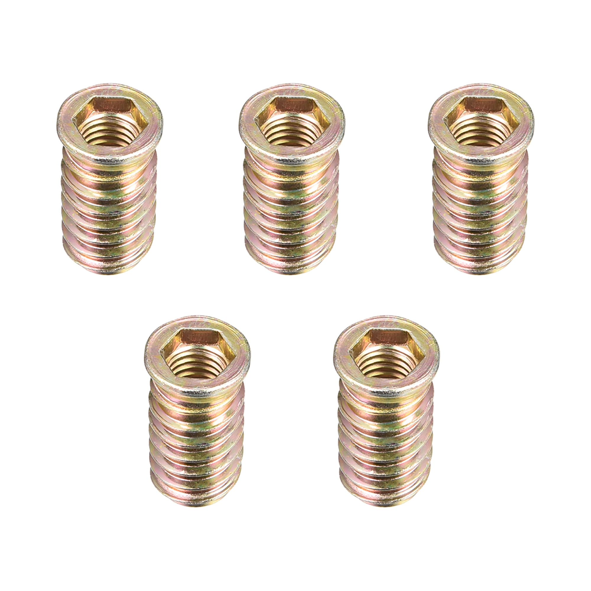 M10x30mm Threaded Insert Nuts Carbon Steel Zinc Plated 5 Pack Walmart