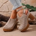 thumbnail image 5 of Miluxas Women's Solid Color Platform Slingback High Heels Ladies Closed Pointed Toe Pump Shoes Khaki 8.5(41), 5 of 9