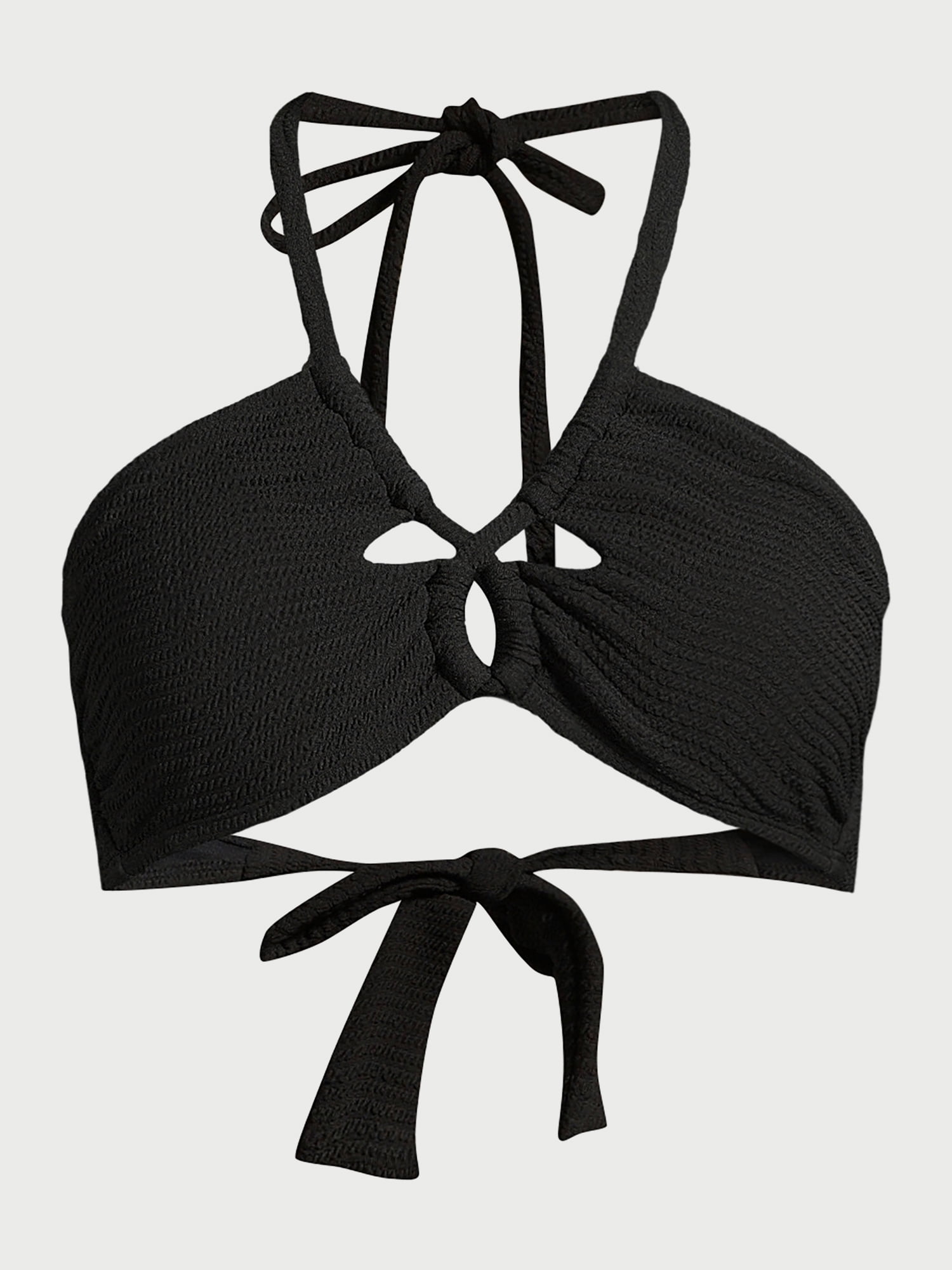 No Boundaries Juniors’ Crinkle Halter Bandeau Bikini Top, Sizes XS-XXL