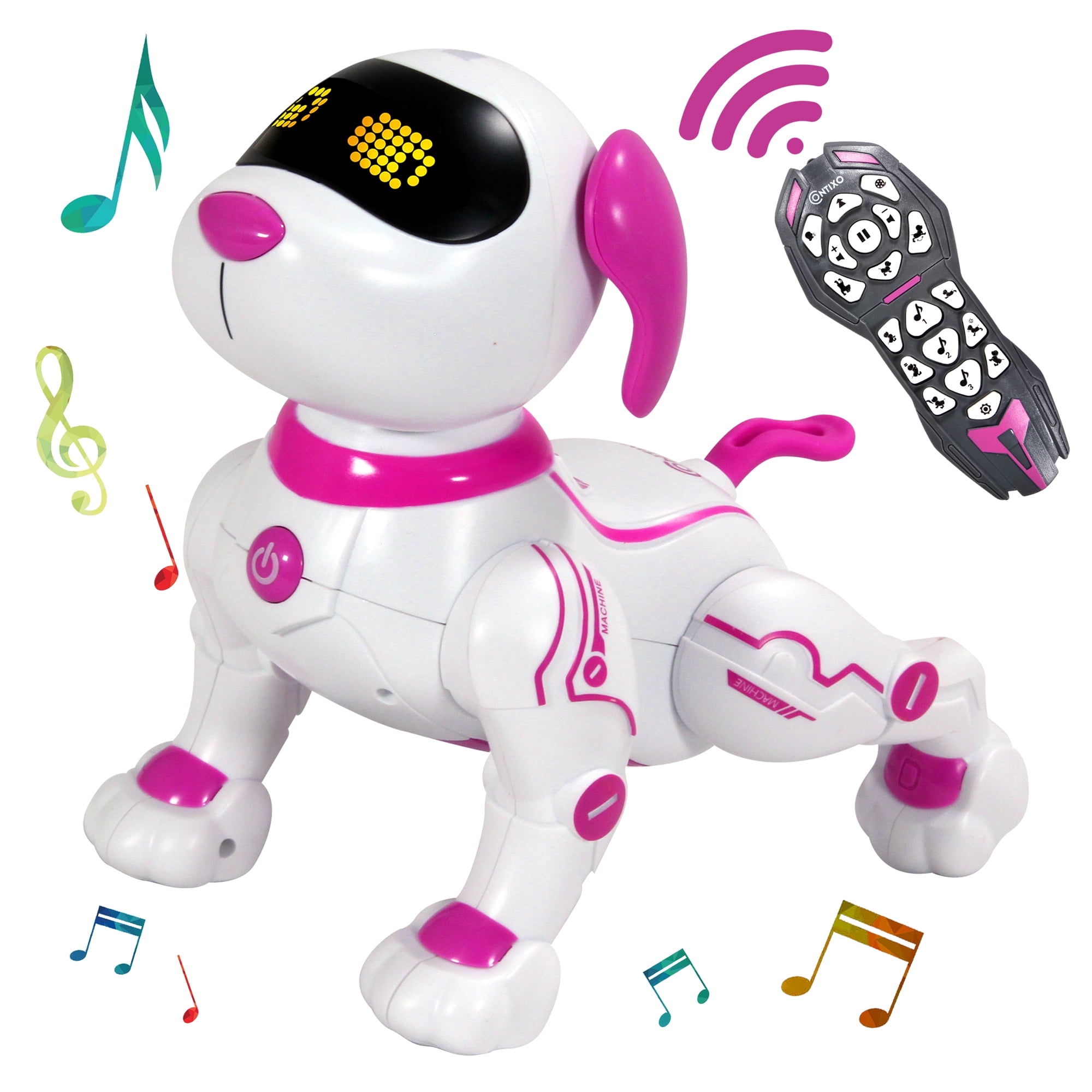 Children i-Robot Puppy Dog Flashing Light & Sound Singing Dancing Steering Pink 