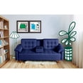 thumbnail image 1 of Sofá Cama Con Portavasos De Lino Azul Modelo Andros, 1 of 9