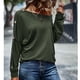 thumbnail image 3 of Jersey Fuera Del Hombro Manga De Murciélago Color Sólido Cómodo Suelto Casual Mujer Top OD Verde S, 3 of 5