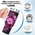 thumbnail image 3 of Sikiie Pink Blossoms Butterfly Insulated Stainless Water Bottle Lid Travel Mug Cup Insulated Tumblers Cup 40oz Ice Bully With Handle, 3 of 8
