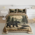 thumbnail image 2 of Homewish Woodland Wildlife Bear Bedding Comforter Set 2pcs for Boys Girls,Vintage Retro Aesthetic Twin Comforter Sets Microfiber,Jungle Animal Breathable Bedding Set,Lightweight Room Decor, 2 of 8