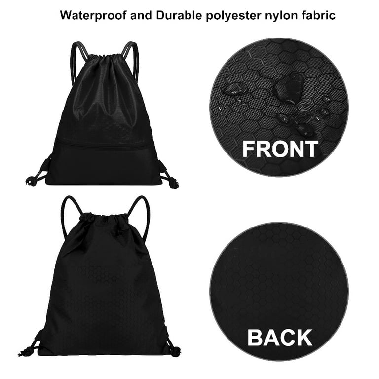Muka Nylon Waterproof Drawstring Backpack Gym Sack Cinch
