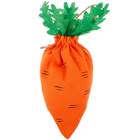 HONITANO Sweets Party Bags Carrot Shaped Cloth Orange for Candy Easter 1Set 15X9X0.6In