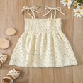 thumbnail image 3 of Bébé bébé Fille Sans Manches Robe Florale Enfants Casual Princesse Fleur Impression Robe Soleil Tenue d'Été Marron 5-6 Ans, 3 of 7