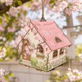 thumbnail image 6 of 3D Wooden House Diamond Painting Kit, DIY Wooden Winter Diamond Art House Kit with Creative Beaded Craft Design for Home Decoration, Holiday Display and Gift Projects (pink), 6 of 8