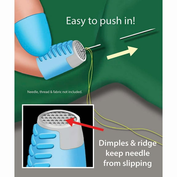 Taylor Seville 2-In-1 Wonder Grip & Thimble-White & Blue