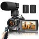 thumbnail image 1 of Aasonida Videocámara para YouTube, cámara digital de vlogging FHD 1080P 30FPS 24MP 3.0 pulgadas 270° visualización de rotación con micrófono, control remoto, 2 baterías, 1 of 5