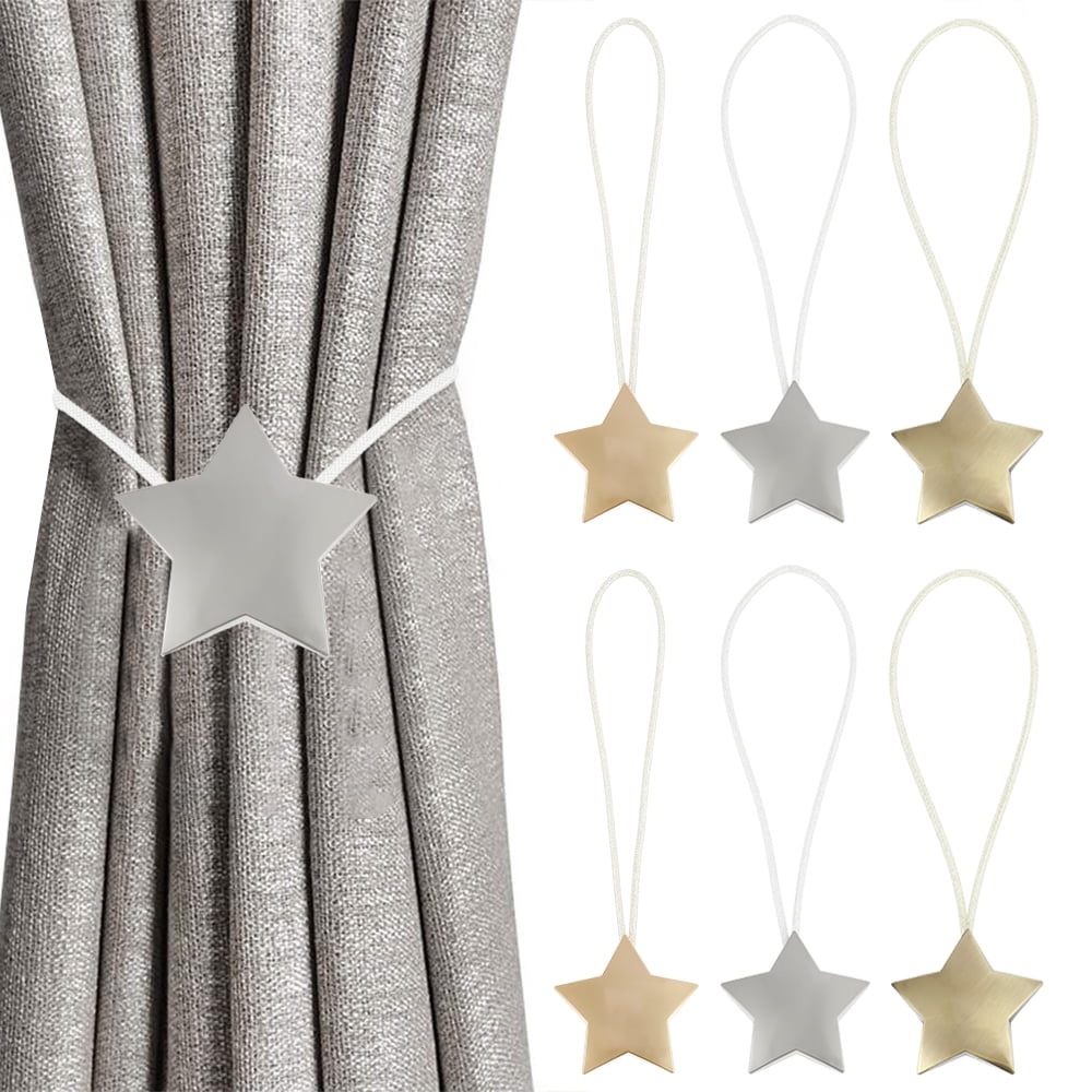 Magnetic Curtain Tie Back Tiebacks Silver Star Curtains Buckles Holdback 