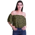 thumbnail image 2 of Moomaya Womens Printed Off The Shoulder Crop Top Flounce Sleeve Summer Clothing Boho Blouse, 2 of 6