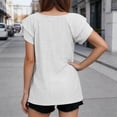 thumbnail image 5 of Vmvidoty V Neck Tops for Women Casual Short Sleeve T Shirts Trendy Hollow Out Summer Blouses White XXL, 5 of 8