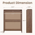 thumbnail image 2 of Erinnyees 39.3"H Shoe Storage Cabinet, Farmhouse Ratten Shoe Cabinet Holder, Freestanding Shoe Organizer, Narrow Shoe Rack for Entryway, Hallway, Walnut, 2 of 7
