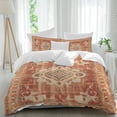 thumbnail image 2 of Orange Boho Bedding 3 Piece Duvet Cover Set California King, Geometric Antique Tribal Retro Ethnic Soft Microfiber Comforter Cover with Zipper Closure & Pillowcases, FadeResistant Quilt Cover, 2 of 9