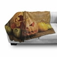 thumbnail image 3 of Autumn Pumpkin Soft Flannel Fleece Throw Blanket, Halloween Jack O' Lantern Carved Fruits Photo, Cozy Plush for Indoor and Outdoor Use, 50" x 60", Orange Persian Orange, by Ambesonne, 3 of 6
