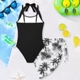 thumbnail image 4 of Girls Swimsuit 3 Pieces Quick-Dry Girls Bathing Suit Drawstring Bottoms Ruched Color Block Girls Bikini Ruffle Ruched Cutout Tankini Sets Girl Swimwear Swim Suit, 4 of 6