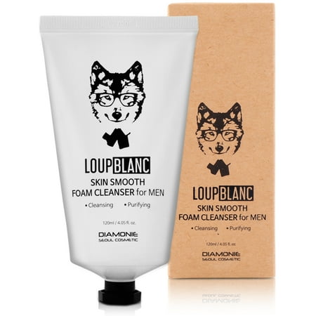 LOUPBLANC FOAMING CLEANSER, Step 1 in Smooth Skin for MEN, Cleansing and Purifying, Non-Irritating All-in-one total care that exfoliates & cleanses deeply. All Skin Types (120ml / 4.05
