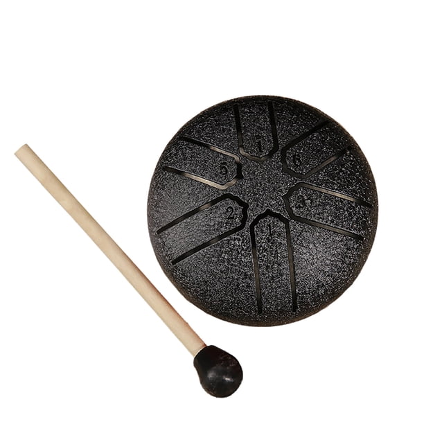 Tambor de lluvia Tambor de lengüeta de acero de 3 pulgadas y 6 tonos Mini tambor de mano Decoración de jardín al aire libre Impermeable Aleación de acero Portátil Regalo de relajación Tambor de lengüe