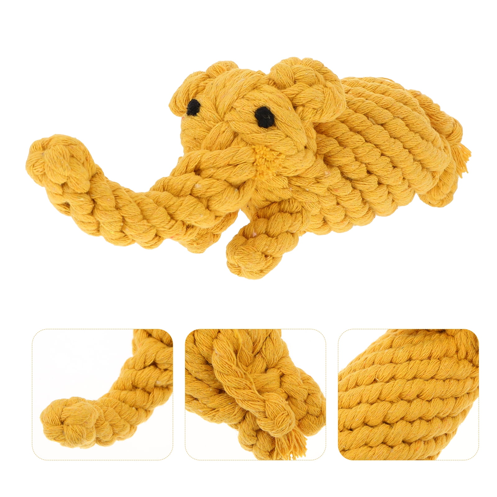 Elephant rope top dog toy