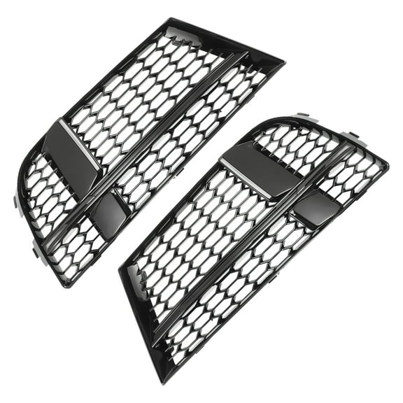 1 Pair Car Front Left Right Fog Light Grill for Audi A3 17-20 No.8V3807681ABESM/8V3807682NESM Honeycomb